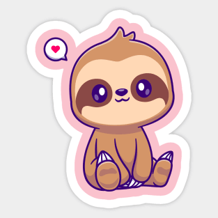 Cute Slot Sitting Cartoon Sticker